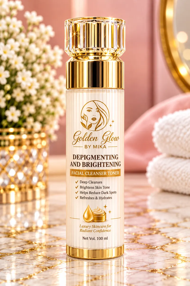 Depigmenting and brightening facial cleanser toner